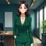 ダークグリーンのパンツスーツを活用できるシーンとスタイリングアイデア