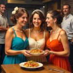 パスタの食べ方の違いを楽しむ友人との食事体験